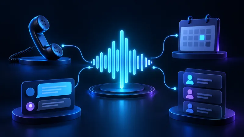 Agent vocal AI conectat la apeluri, programări și informații din CRM.